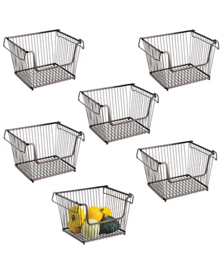 mDesign Stackable Storage Basket with Handles