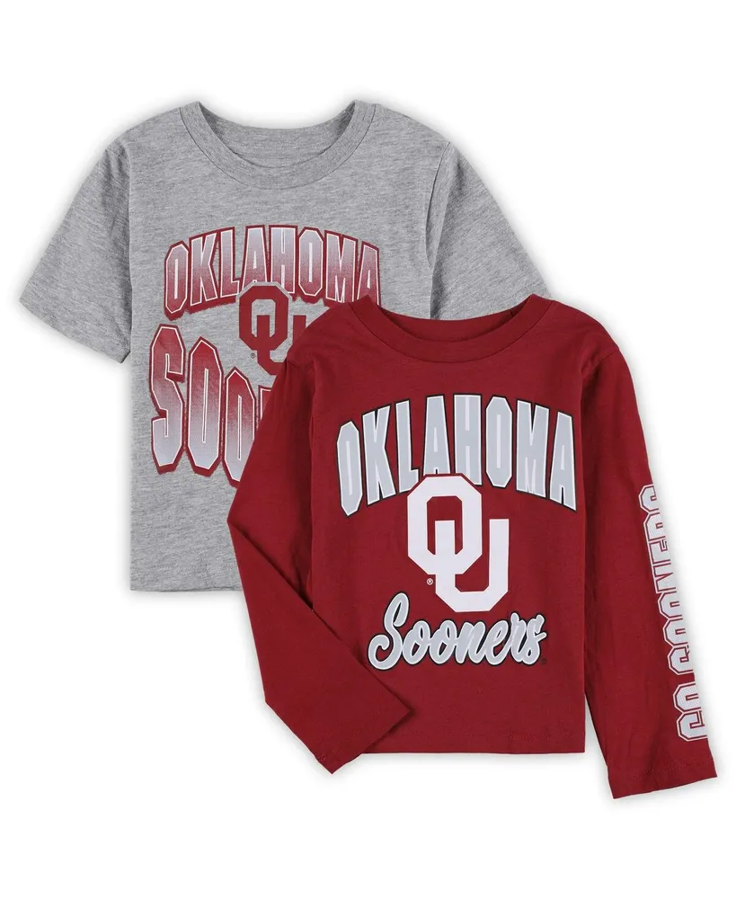 Little Boys Crimson, Heather Gray Oklahoma Sooners Game Day T-shirt Combo Pack