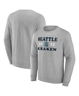Men's Fanatics Heather Charcoal Seattle Kraken Fierce Competitor Pullover Sweatshirt