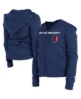 Big Girls New Era Navy St. Louis City Sc Space-Dye Full-Zip Hoodie