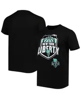 Men's and Women's Stadium Essentials Black New York Liberty Crest T-shirt