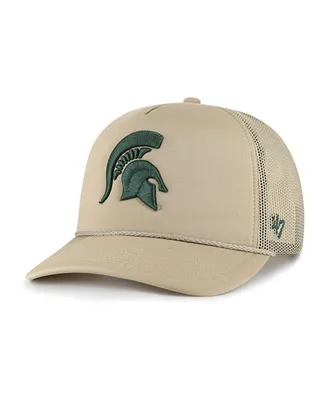 Men's '47 Brand Khaki Michigan State Spartans Foam Front Mesh Trucker Snapback Hat