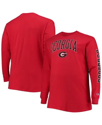 Men's Champion Red Georgia Bulldogs Big and Tall 2-Hit Long Sleeve T-shirt