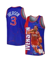 Men's Mitchell & Ness Allen Iverson Royal Philadelphia 76ers 1996-97 Hardwood Classics Player Burst Tank Top