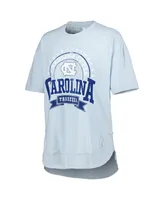 Women's Pressbox Carolina Blue North Carolina Tar Heels Vintage-Like Wash Poncho Captain T-shirt