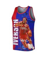 Men's Mitchell & Ness Allen Iverson Royal Philadelphia 76ers 1996-97 Hardwood Classics Player Burst Tank Top