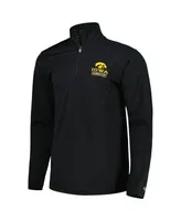 Men's Champion Black Iowa Hawkeyes Textured Quarter-Zip Jacket