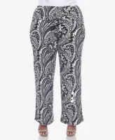 White Mark Plus Size Printed Wide Leg Palazzo Pants