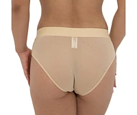 Naked Rebellion Women's Nude Shade Mesh Hipster Bikini Panty