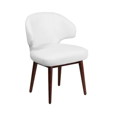 Emma+Oliver Side Reception Chair With Walnut Legs