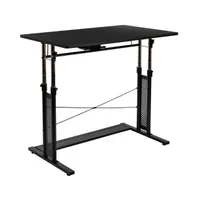 Emma+Oliver Height Adjustable (27.25-35.75"H) Sit To Stand Home Office Desk