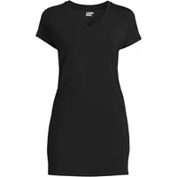 Lands' End Women's Short Sleeve Jersey Extra Long V neck Tunic