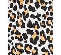 Little Me Baby Girls Animal Print Footed Coverall With Cat Applique