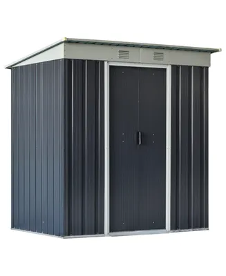 Outsunny 5.7' x 3.6' Metal Storage Shed, 2 Air Vents,