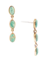 Barse Pharaoh Genuine Blue Turquoise Oval Drop Earrings