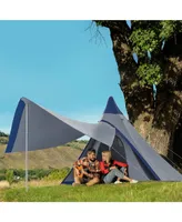 Outsunny Camping Tent with Porch, Teepee Tent Near-Inst Tent,