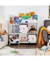 Kids Toy and Book Organizer Children Wooden Storage Cabinet