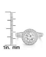 Sterling Silver Clear Bezel-set Cubic Zirconia Ring