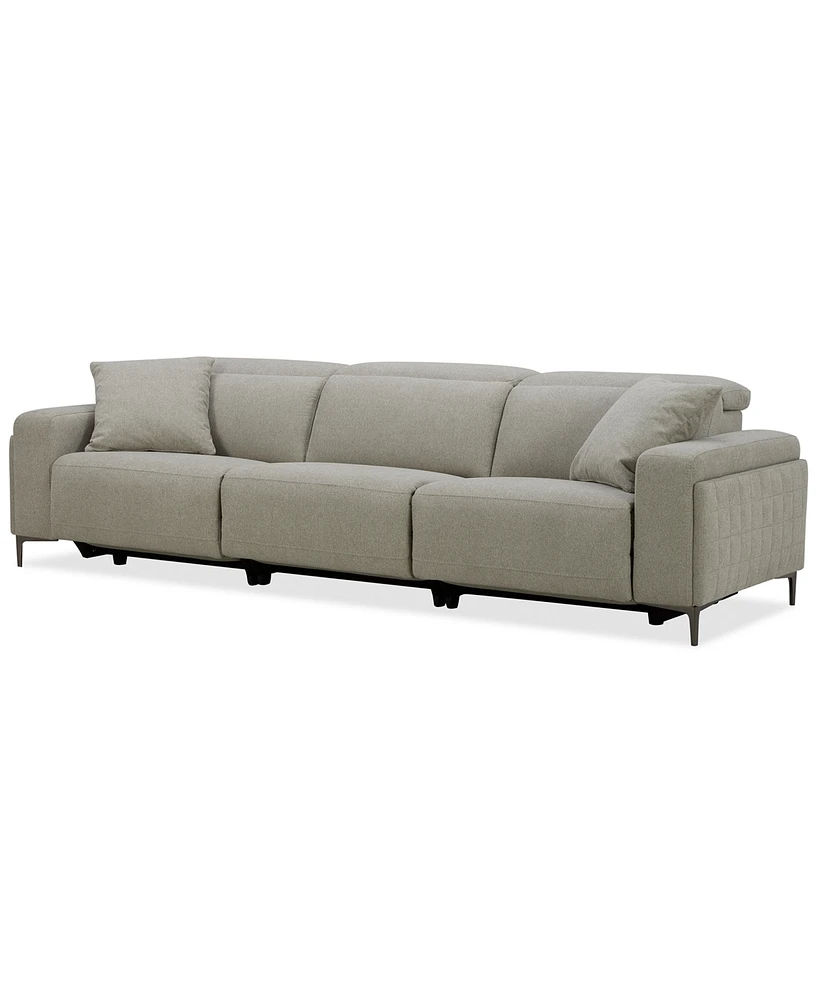 Closeout! Adney 121" 3 Pc Zero Gravity Fabric Sectional with Power Recliners, Created for Macy's