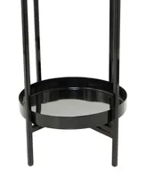 CosmoLiving Black Metal Planter with Removable Stand Set of 2