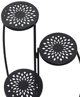 Rosemary Lane Metal Indoor Outdoor 3 Tier Floral Plant Stand