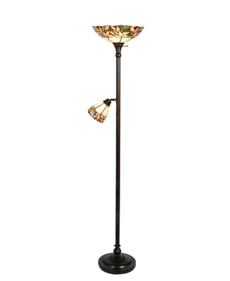 Dale Tiffany Crystal Leaf Floor Lamp with Side Light