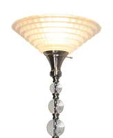 Dale Tiffany Alaris Orb Art Glass Polished Nickel Torchiere Floor Lamp