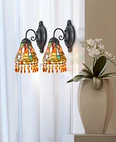 Dale Tiffany 2-Piece Dragonfly Beaded Wall Sconce Set