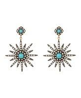 Adornia Faux Turquoise Starburst Earrings