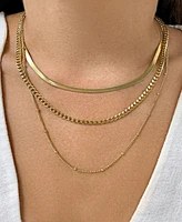 Adornia 18-21" Adjustable Plated Triple Layered Chain Necklace