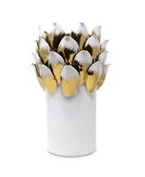 Vase with Petals, 10" H