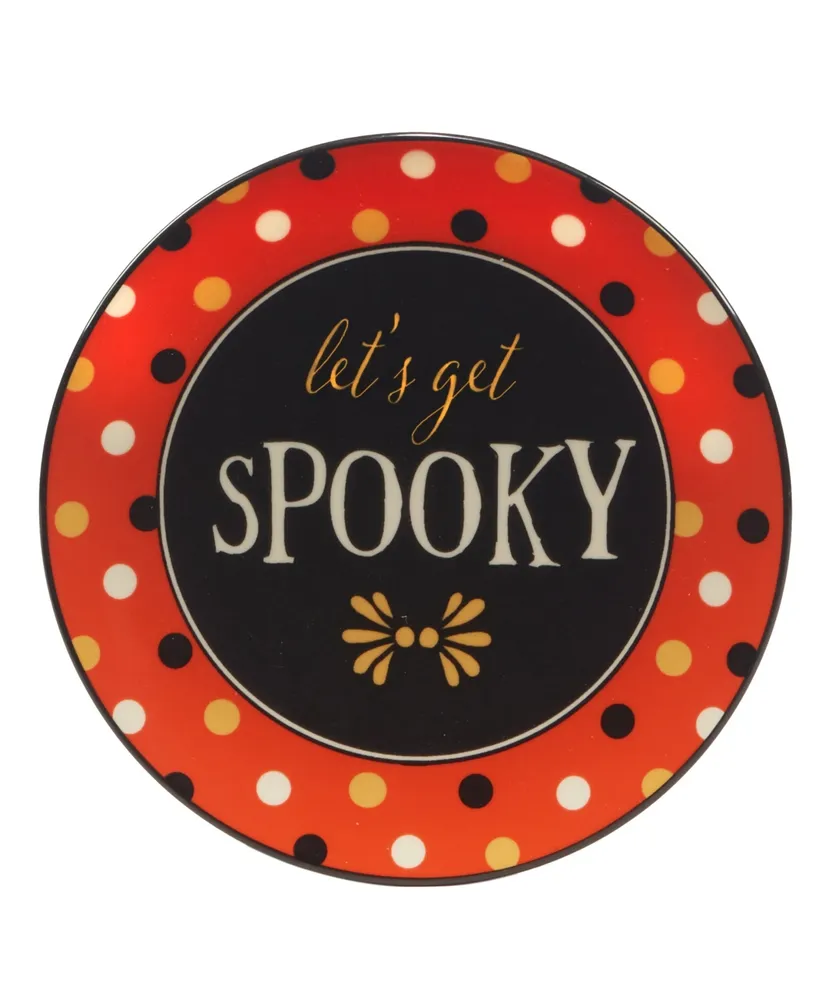 Certified International Spooky Halloween Set of 4 Canape Plates, Service for 4