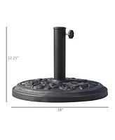Outsunny 20 lbs Round Decorative Resin Rose Umbrella Pole Holder w/ Finish