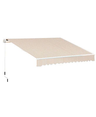 Outsunny 13' x 8' Manual Retractable Awning Sunshade Shelter