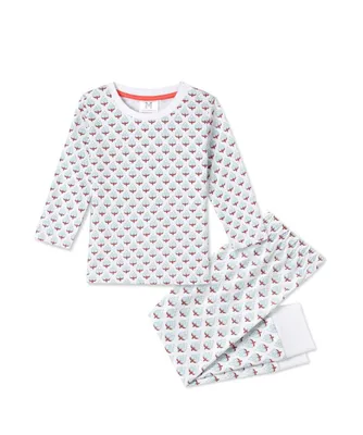 Gots Certified Organic Cotton Knit 2 Piece Pajama Set For Infant, Miami (Size 12M) Unisex