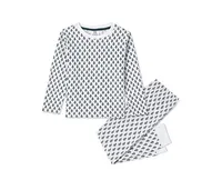 Gots Certified Organic Cotton Knit 2 Piece Pajama Set, Fort (Size 12M), Unisex, Infant