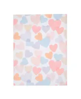 Bedtime Originals Rainbow Hearts White/Pink/Purple Soft Fleece Baby Blanket