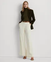 Lauren Ralph Women's Double-Faced Georgette Wide-Leg Pants, Regular & Petite