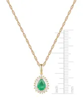 Emerald (3/4 ct. t.w.) & Diamond (1/4 ct. t.w.) 16" Pendant Necklace in 14k Gold