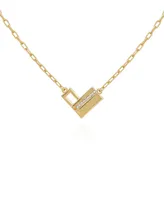 Vince Camuto Gold-Tone Chain and Heart Pave Rhinestone Pendant Necklace