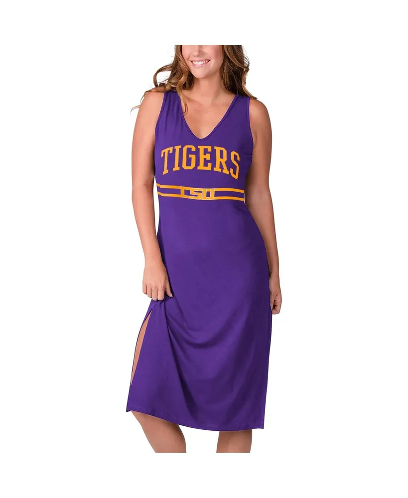 Women's G-iii 4Her by Carl Banks Purple Lsu Tigers Training V-Neck Maxi Dress