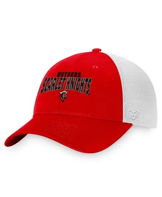Men's Top of the World Scarlet, White Rutgers Scarlet Knights Breakout Trucker Snapback Hat