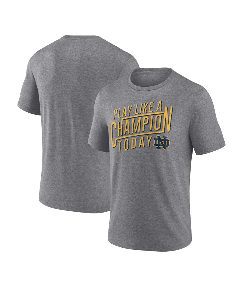 Men's Fanatics Heather Gray Notre Dame Fighting Irish Play Like A Champion Tri-Blend T-shirt