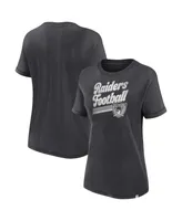 Women's Fanatics Charcoal Las Vegas Raiders Hit Snow Washed T-shirt