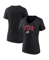 Women's Fanatics Black Utah Utes Evergreen Campus V-Neck T-shirt