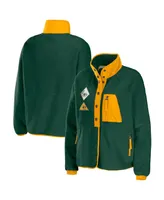 Women's Wear by Erin Andrews Green Bay Packers Polar Fleece Raglan Full-Snap Jacket