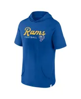 Men's Fanatics Royal Los Angeles Rams Offensive Strategy Short Sleeve Pullover Hoodie