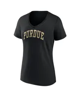 Women's Fanatics Black Purdue Boilermakers Basic Arch V-Neck T-shirt