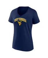 Women's Fanatics Navy West Virginia Mountaineers Evergreen Campus V-Neck T-shirt