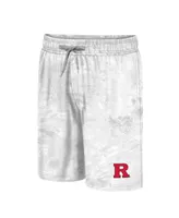 Men's Colosseum White Rutgers Scarlet Knights Realtree Aspect Ohana Swim Shorts